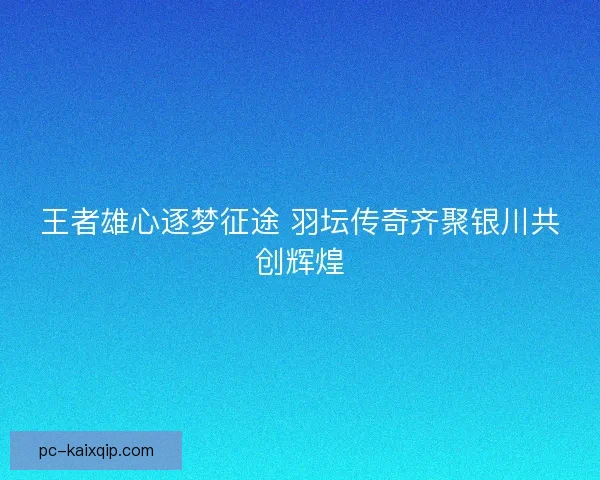 王者雄心逐梦征途 羽坛传奇齐聚银川共创辉煌
