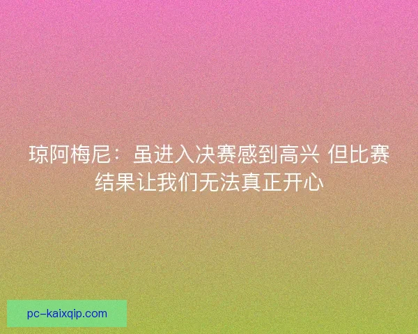 琼阿梅尼：虽进入决赛感到高兴 但比赛结果让我们无法真正开心